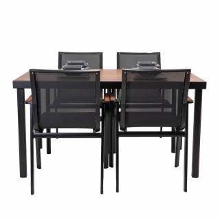 Decor 80X140 Masa Novacento Tabla Alüminyum Siyah Ayak - Rossi Sandalye