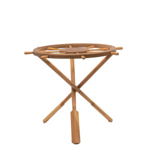 Gemi Dümenli Camlı Kütük Masa