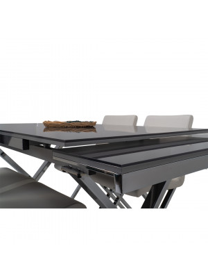 Açılır Antrasit Tabla Krom Ayaklı Masa - Sandalye Takımı