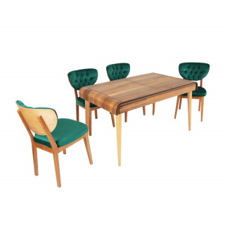 MS-150 Açılır Masa - ES-210 Ahşap Sandalye Takımı