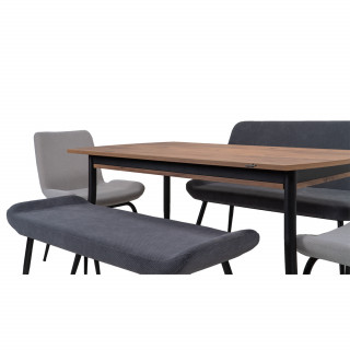 Piante Atlantik Çam Masa - Karamel Bank - Flat - Sandalye Takımı